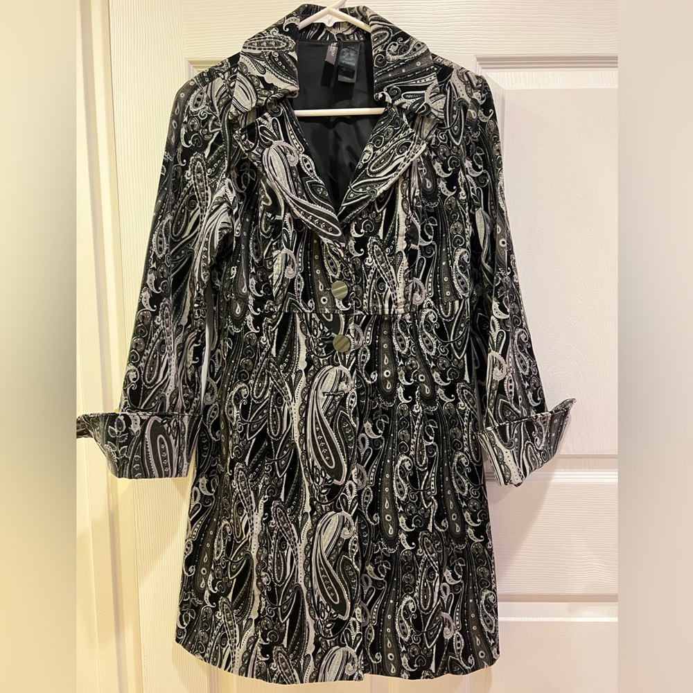 Black/Grey Suede Dress Coat!  Perfect for Spring or Fall!